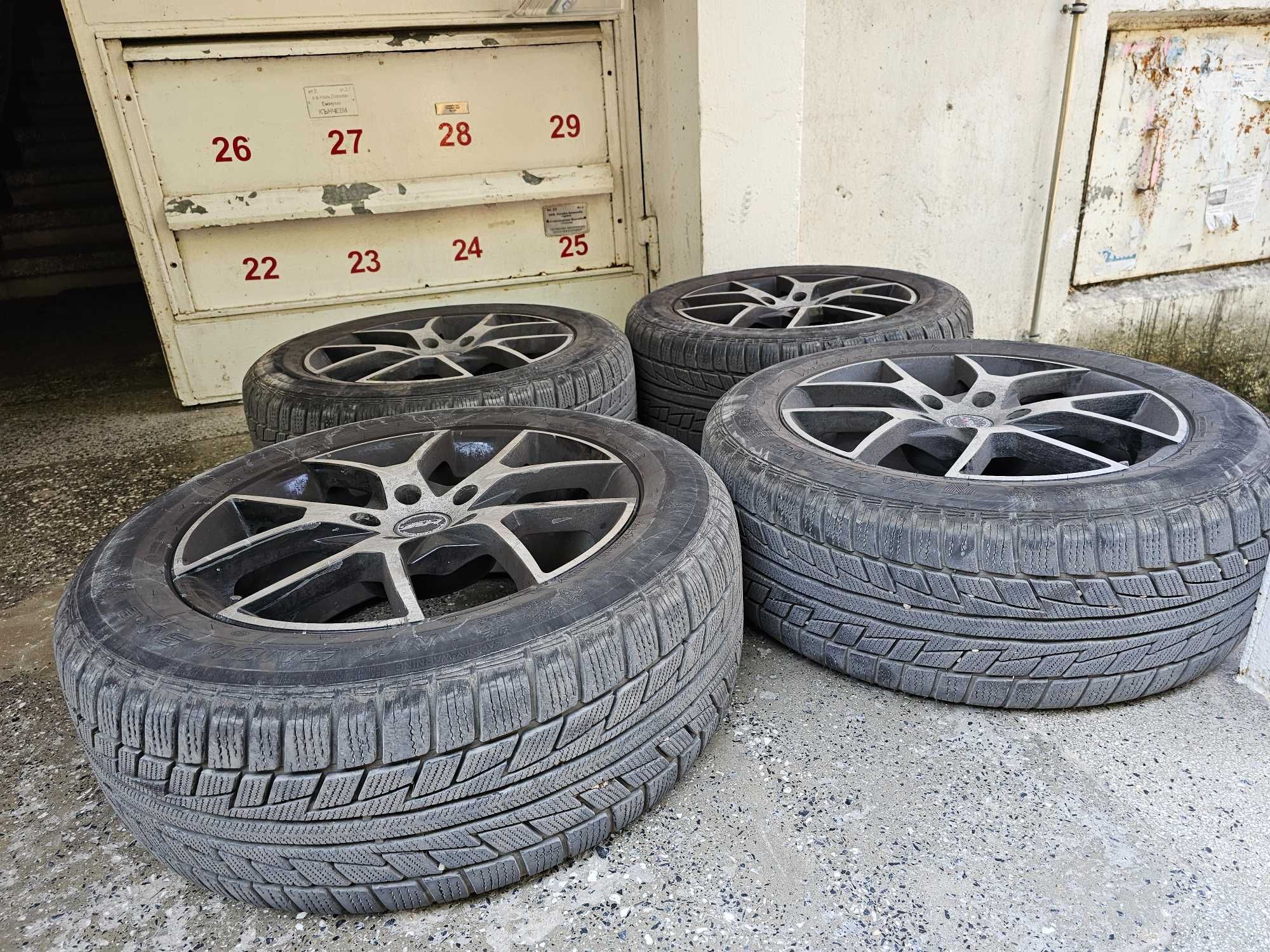 Продавам комплект зимни гуми 17 цола с алуминиеви джанти