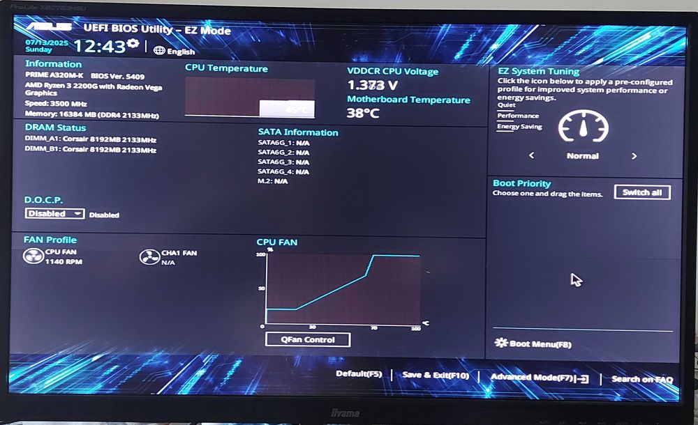 KIT  AMD Ryzen 3 2200G 3.5GHz + ASUS Prime A320M-K + Cooler AMD