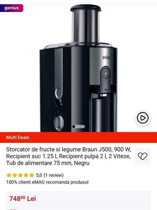 Storcator fructe si legume BRAUN J500