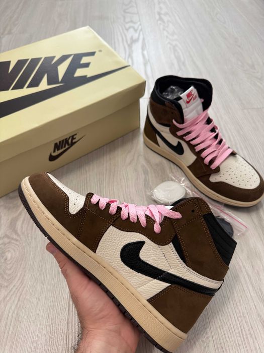 Adidasi Jordan 1 x Travis Scott Air High / Mocha