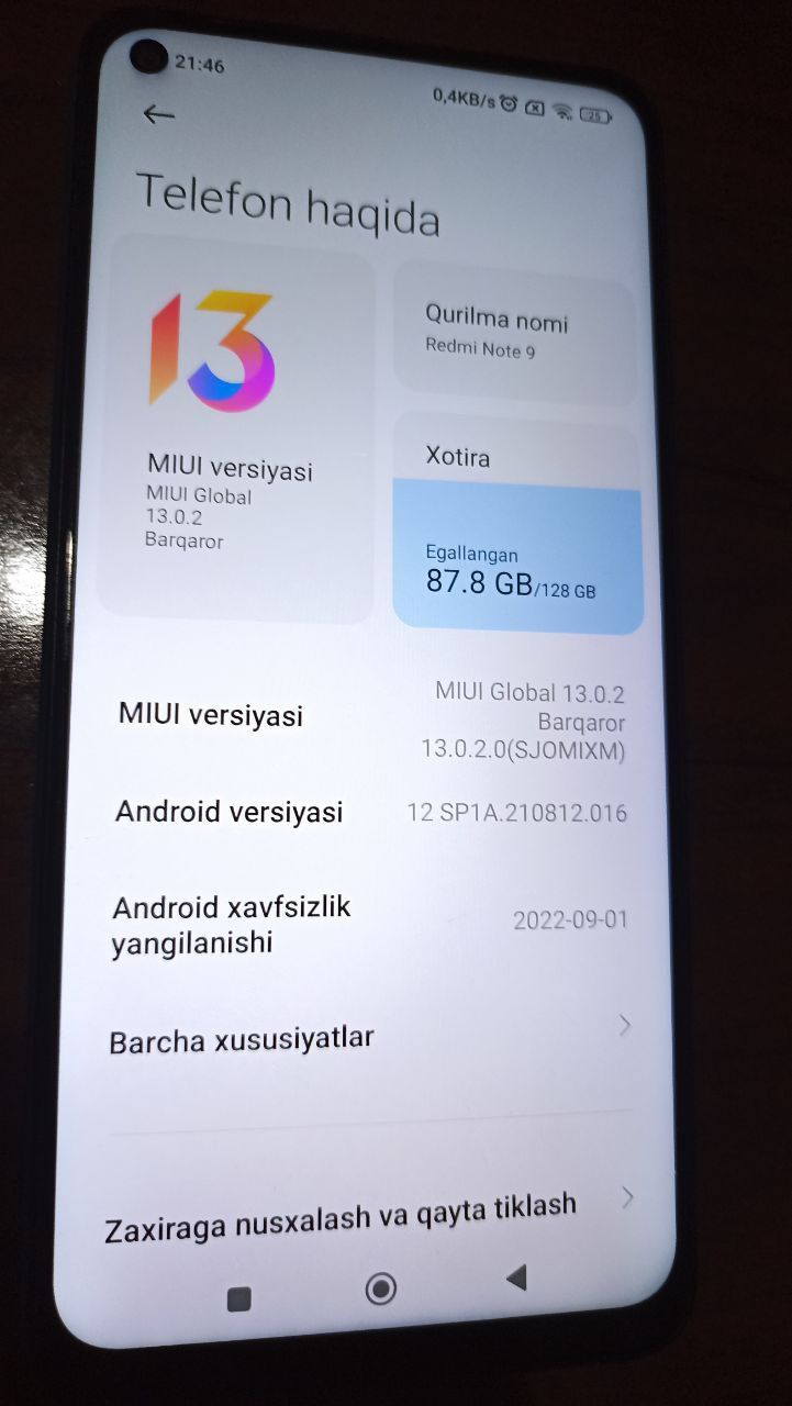 Redmi not 9 4+2/128