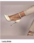 Sandale albe din piele natura AE shoes, model Lucky bride