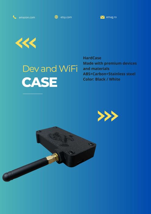 Carcasa placa Wi Fi Flipper Zero Dev Board + Antena 3Dbi--433Mhz, Alb