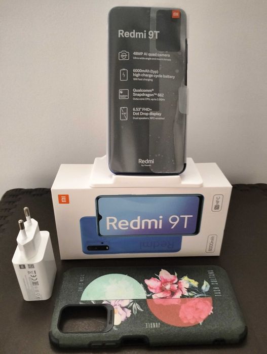 Telefon NOU mobil Xiaomi Redmi 9T, Dual SIM, 128GB, husa si sim CADOU