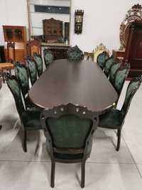 Masa ovală stil Baroc cu 12 scaune