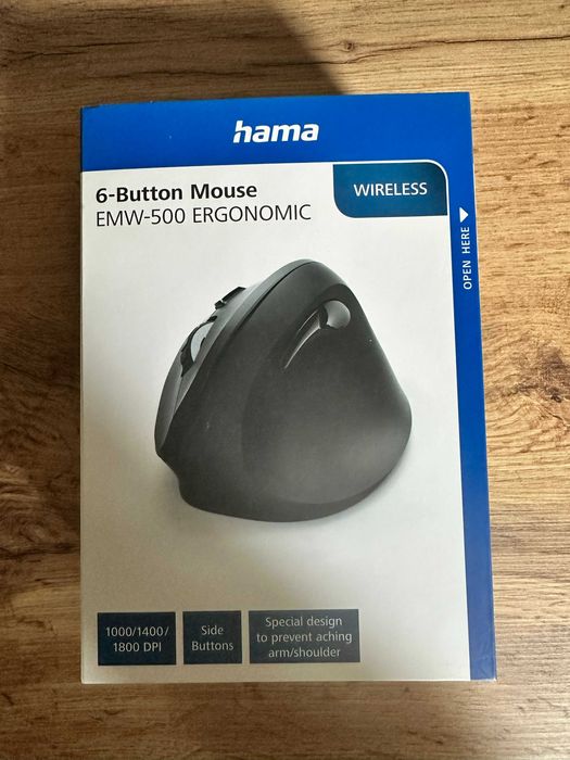 Mouse wireless vertical ergonomic Hama EMW-500, Negru, Sigilat