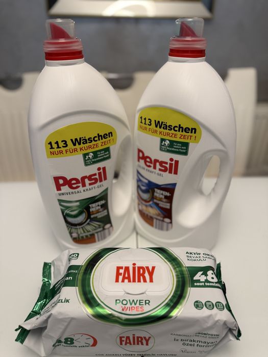 Persil 2 buc+Fairy șervețele cleaning