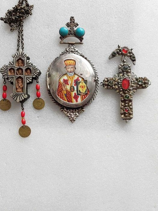 Rusia Argint 84 Panagia și două cruci