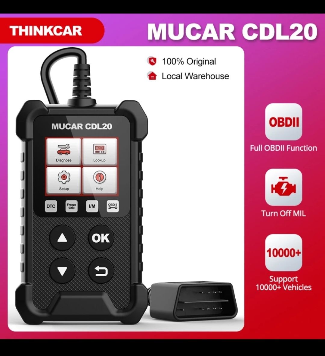Mucar CDL20  Сканер All protocol. OBD2 поддержка Can. русский язык.