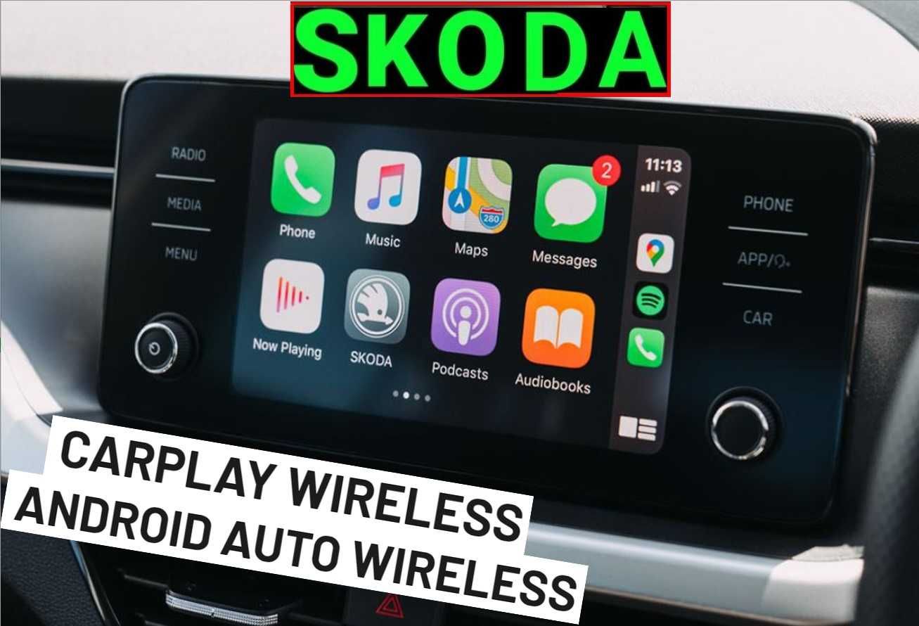 Активация безжичен CarPlay WIRELESS Шкода MIB3 Skoda мултимедии