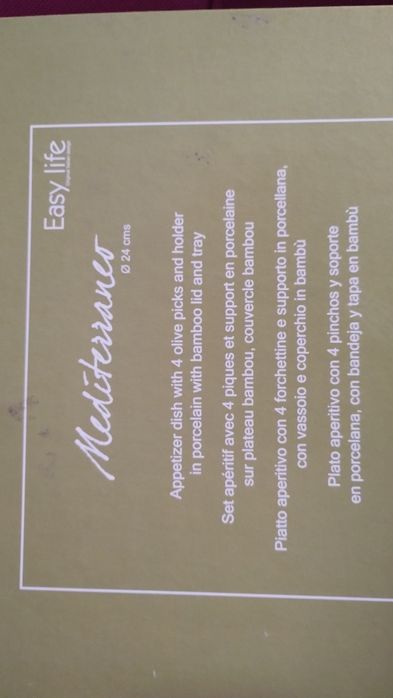 Set aperitiv mediteranean portelan și bambus