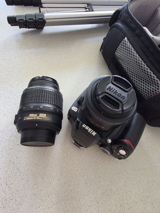 Nikon D60 stare impecabila 18-55 35mm fix, trepied