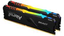 RAM Kingston FURY Beast RGB, memorie de 32GB (4X8) DDR4 CL17