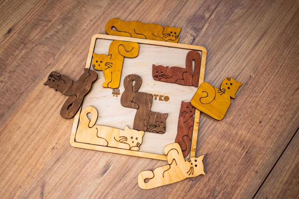 Дървен пъзел "Котешко царство"