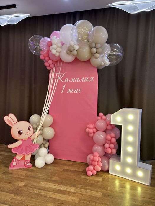 Фотозона баннер оформление шарами