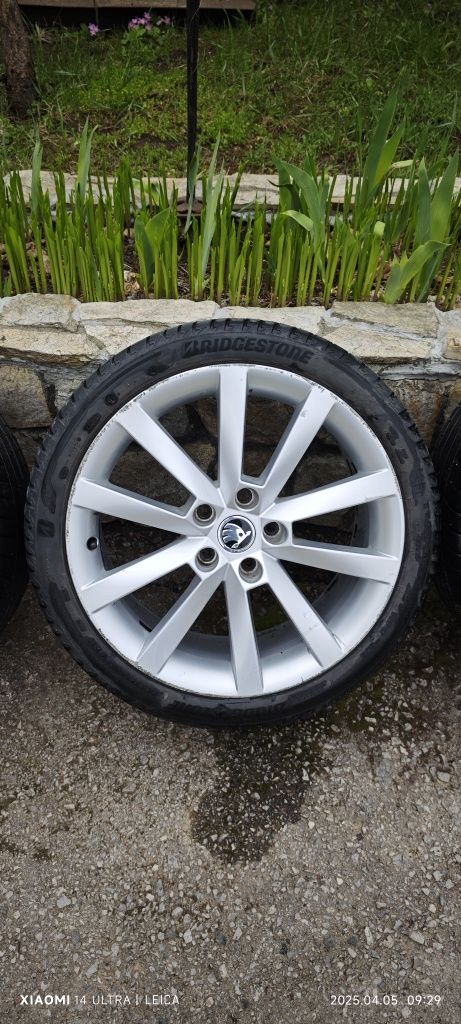 5x112 18 Borbet Skoda с летни гуми BRIDGESTONE TURANZA