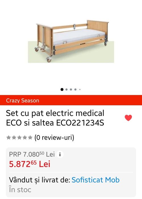 Set cu pat electric medical ECO și saltea ECO221234S
