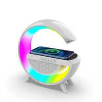Incarcator Wireless cu Ceas, Speaker, Lampa Smart LED RGB, Alarma Ceas