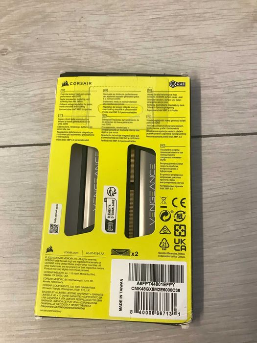 RAM DDR5 Corsair Vengeance 48GB (2×24GB) • 6000MHz • Intel XMP 3.0