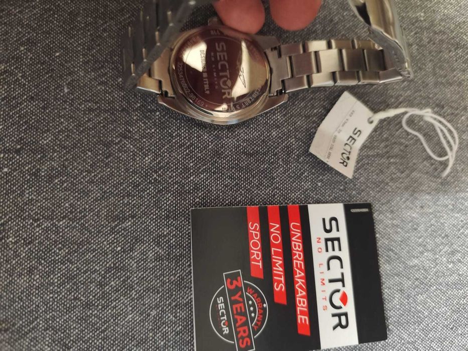 Sector, Ceas analog din otel inoxidabil, Argintiu/Albastru