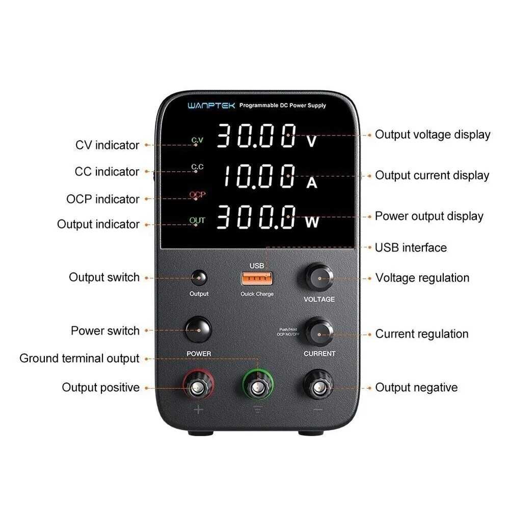 Лабораторно захранване WPS3010H, 0~30VDC, 0~10A, 1 канал