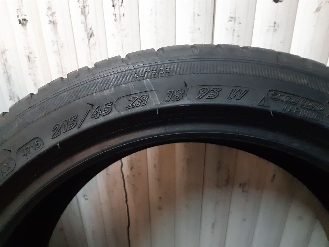 215/45/18 4×Michelin vara 93w dot 4715  6,,39mm