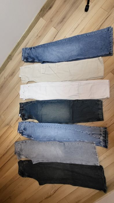 Jeans/ blugi drepți, largi, 34/36/S fete/femei set 7 bucăți