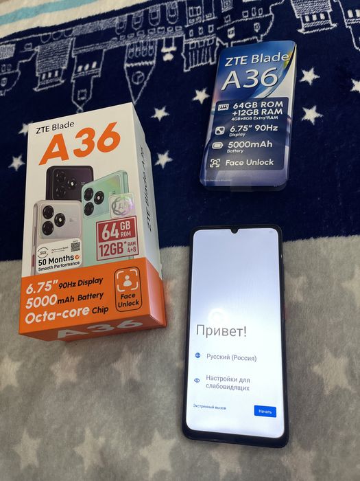 Телефон новый ZTE A36