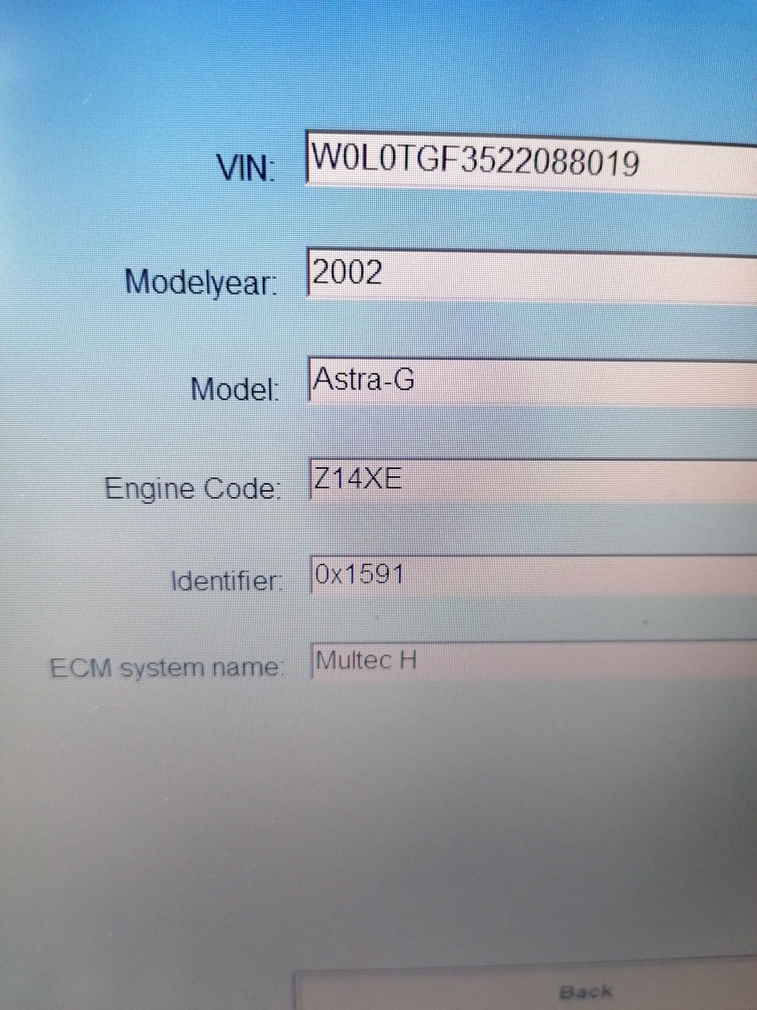 calculator ecu Opel astra g z14xe 1.4 16v