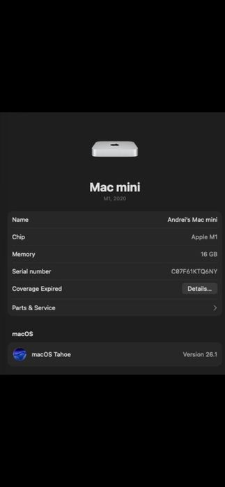 Mac Mini M1 – 16GB RAM / 256GB SSD