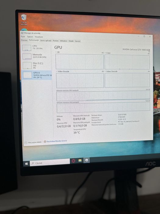 Pc de gaming cu 1060, ryzen5 2400G