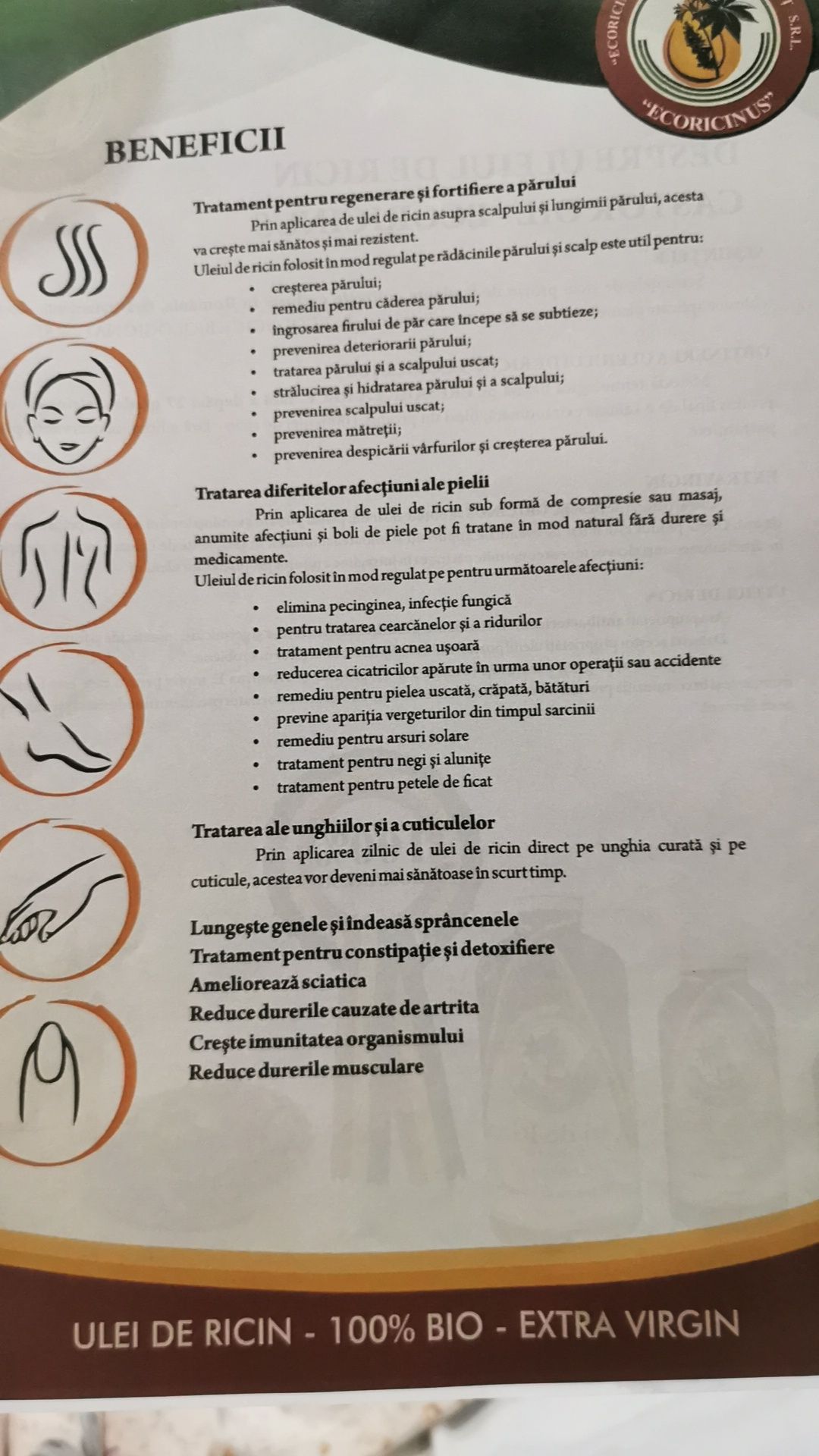 Ulei de ricin produs în România