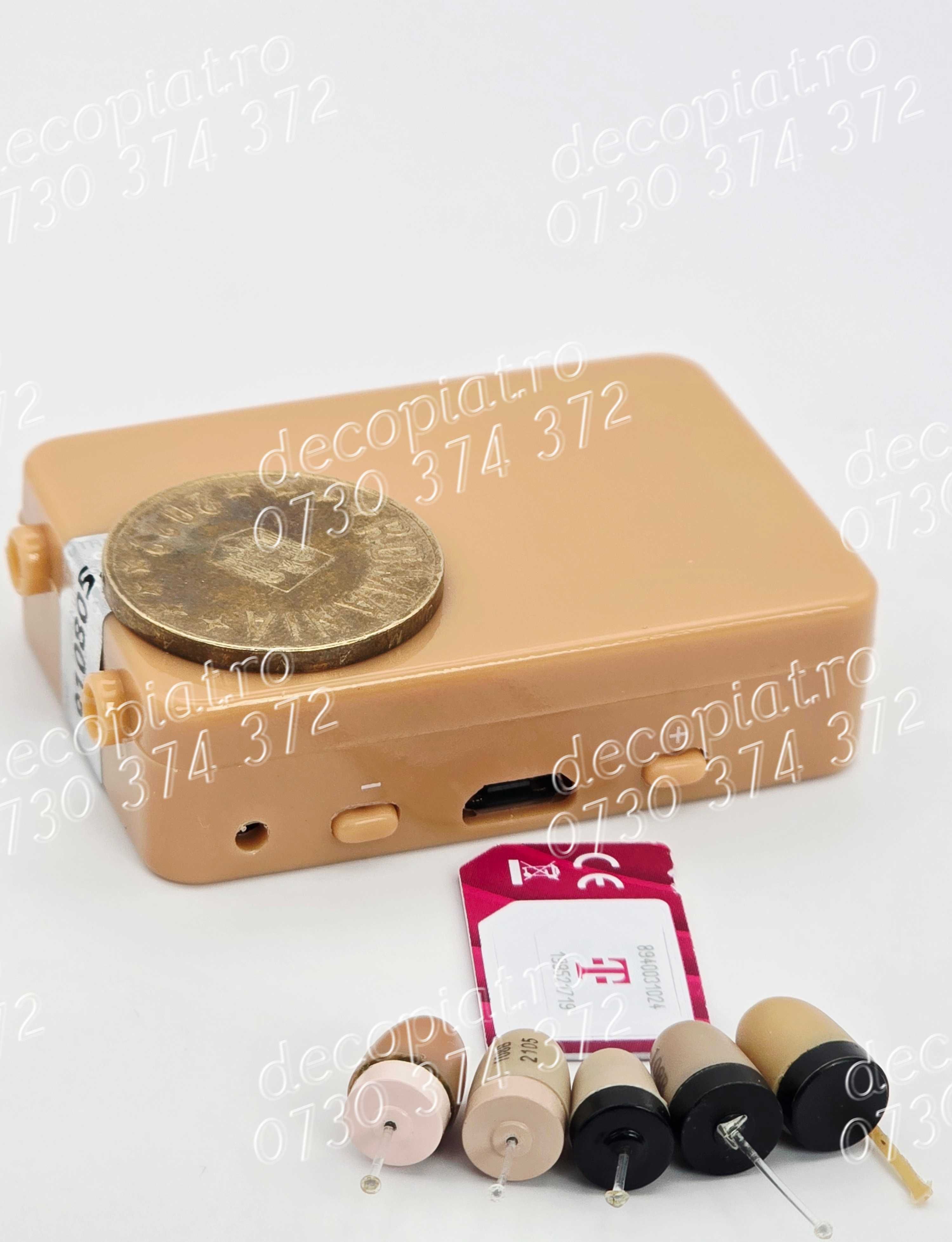 Camera video de copiat tip nasture LIVE 4K+ Cutia GSM +Casca de copiat