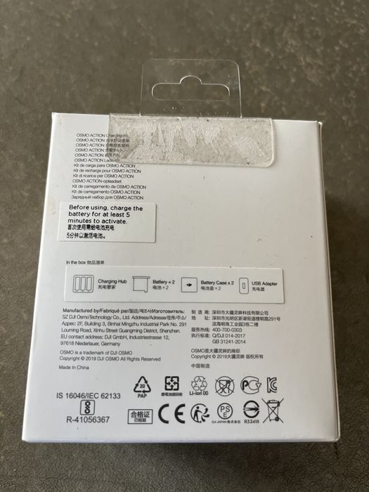 Dji Osmo Action charging kit cu 2 acumulatori pt Osmo 1 si 2. Nou!