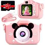 Aparat Foto Digital pentru Copii, HD 1080P, Cablu USB, Minnie Roz