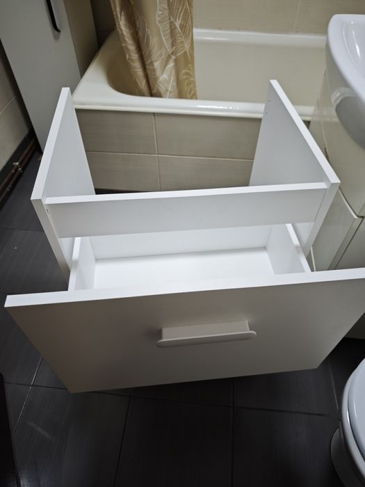 Baza pentru lavoar cu sertare Sensea Easy, 50 x 79.5 x 39.8 cm, alb