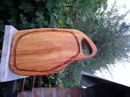 Tocatoare bucatarie, tocator lemn de nuc platou decorativ, rustic