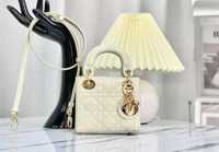 Geanta Christian Dior Lady Micro, White Patent, 12x10x5cm, Premium