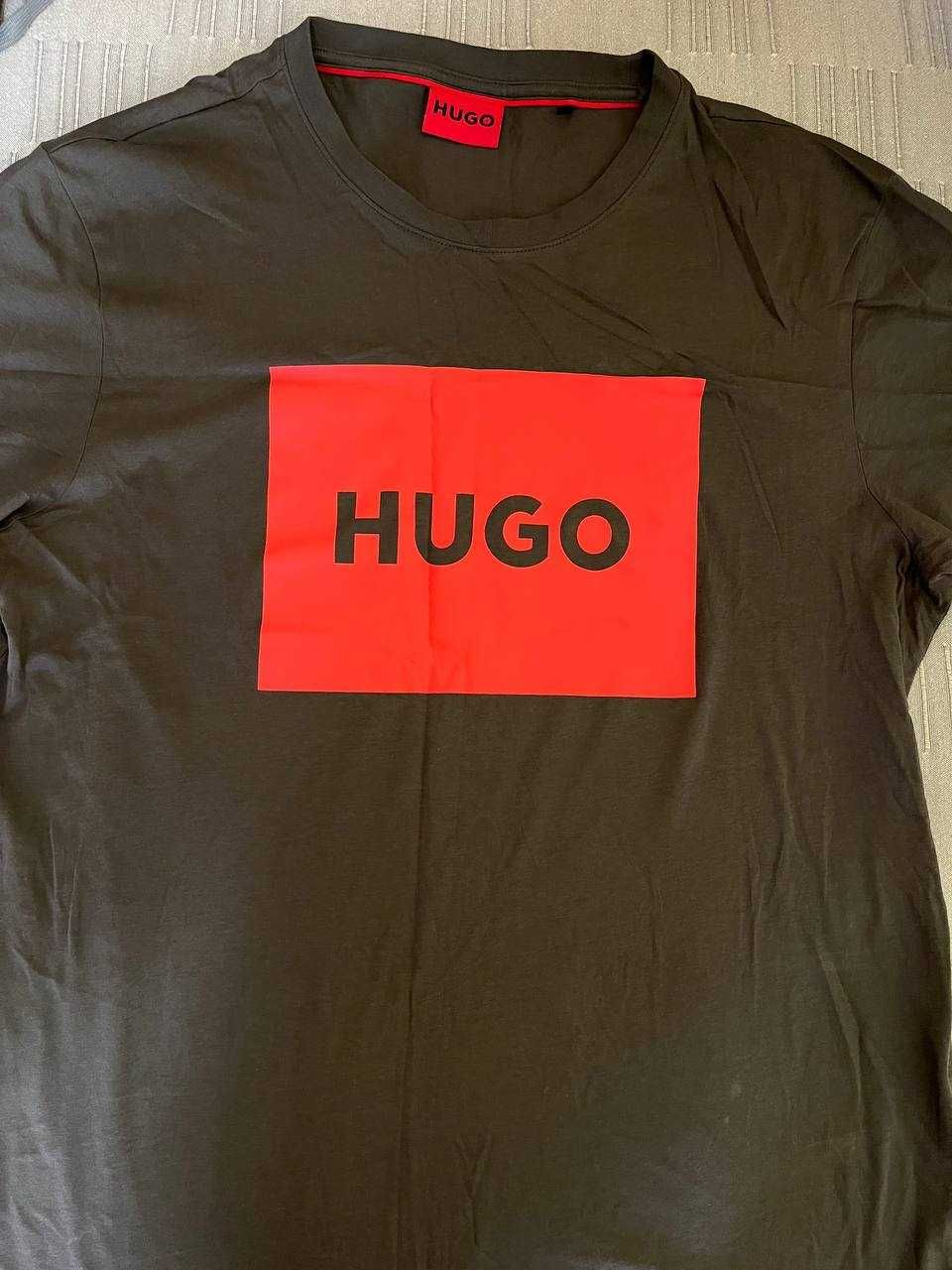 тениска HUGO - размер L / цвят - сив