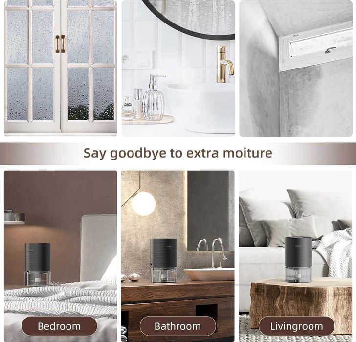 Dezumidificator de cameră sau baie, oprire automată, lumină de noapte