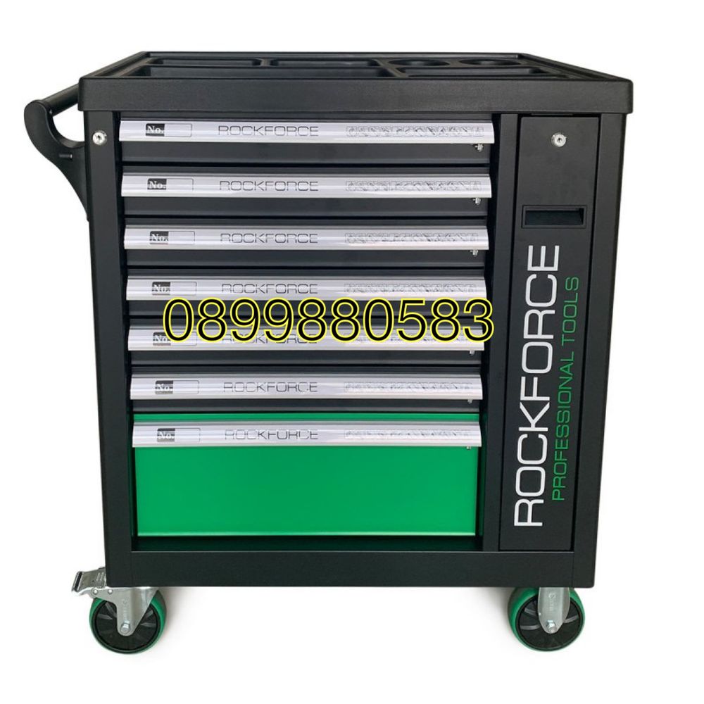 Шкаф-количка с инструменти с 7 чекмеджета 5 пълни 2 празни Rockforce