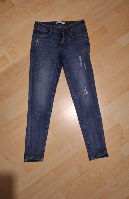 тъмносини тесни дънки Zara