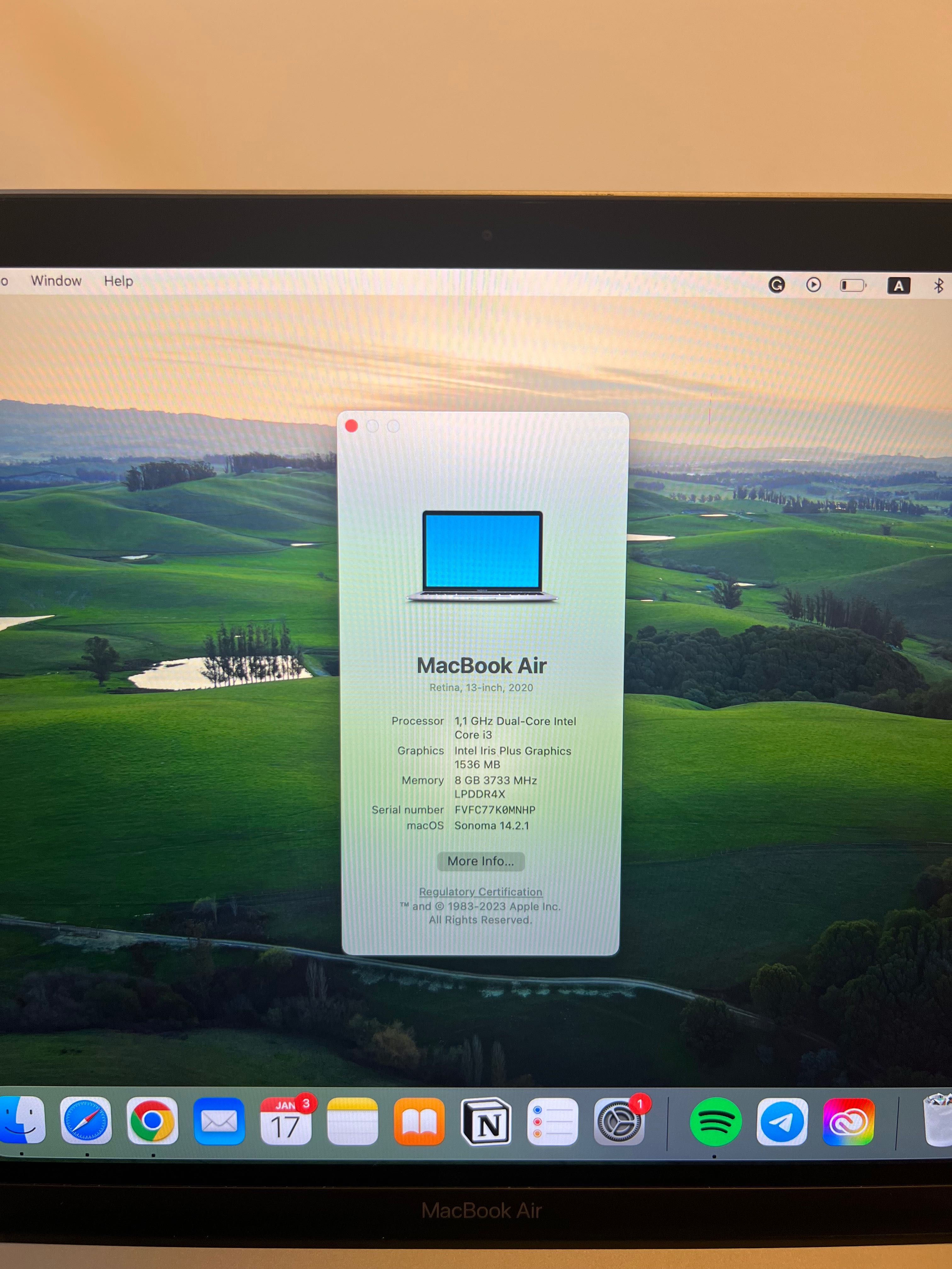 MacBook Air 13″ (2020) i3 256GB SSD Space Gray