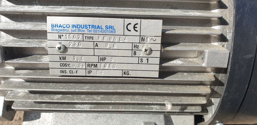 Motor monofazat, bobinaj cupru, 1,5 kw