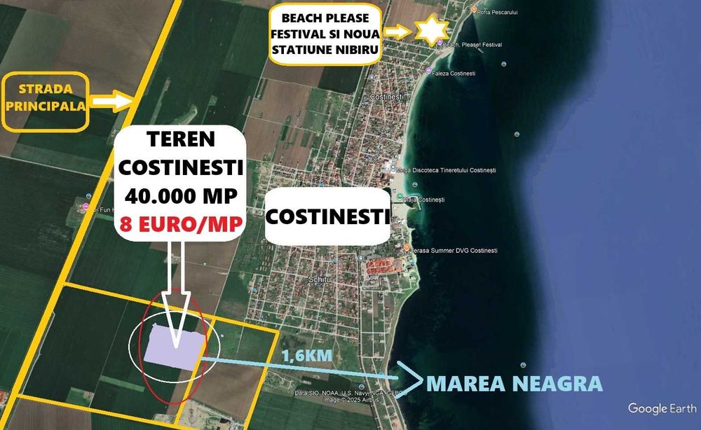 Proprietar - Teren 40.000 mp Costinesti – în noua zona turistica