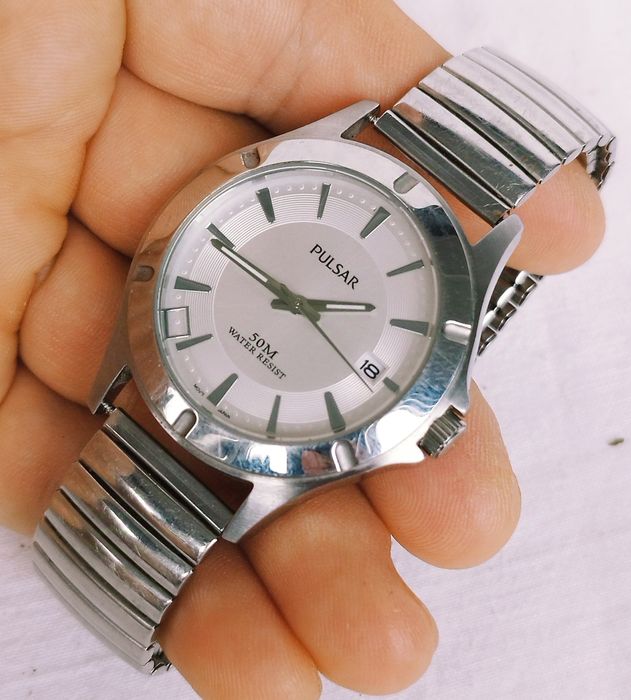 Ceas barbatesc Pulsar By Seiko VX42 X361, cu dată, cuarț, din inox