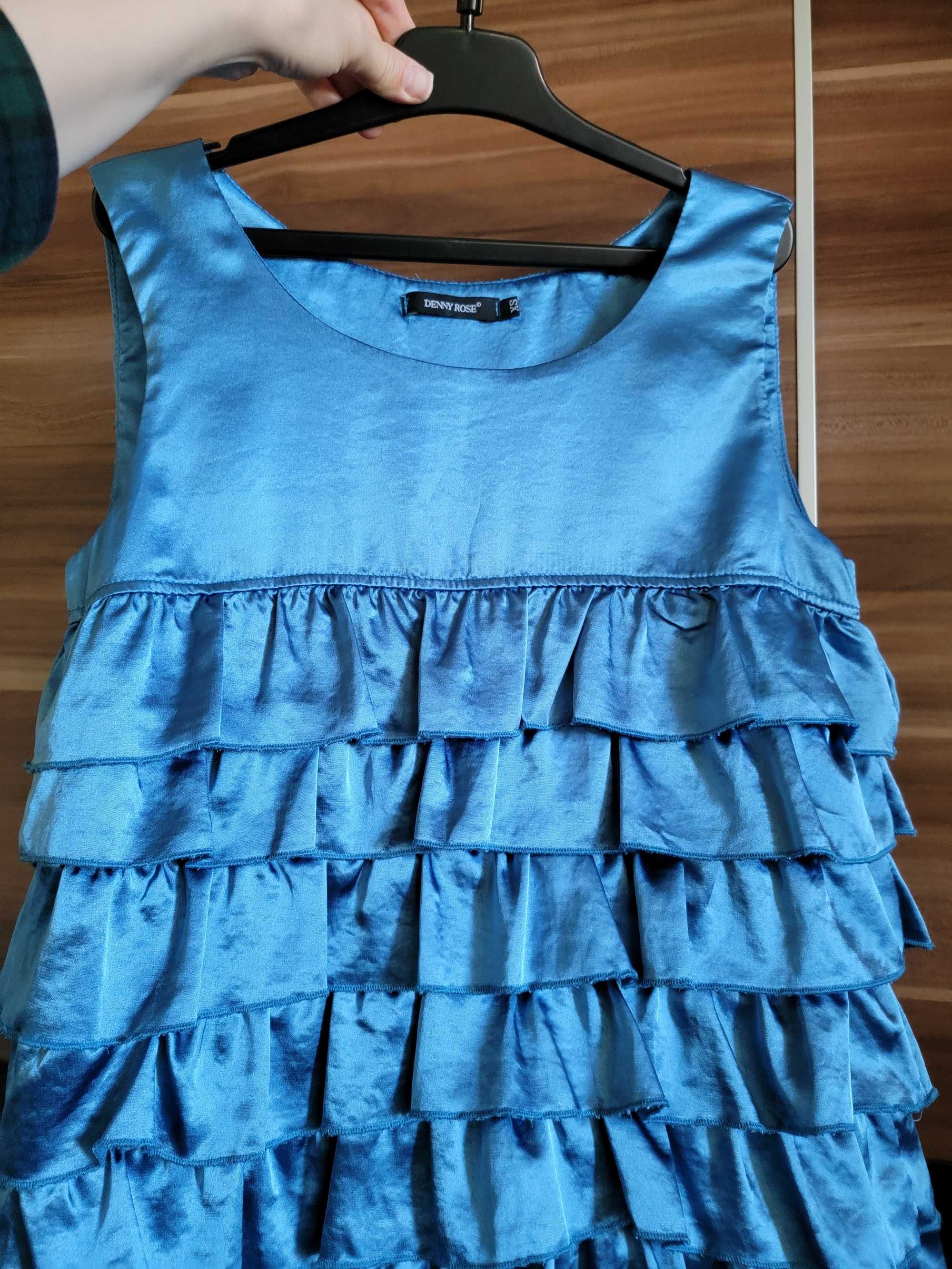Rochie Deny Rose Blue Metalizat