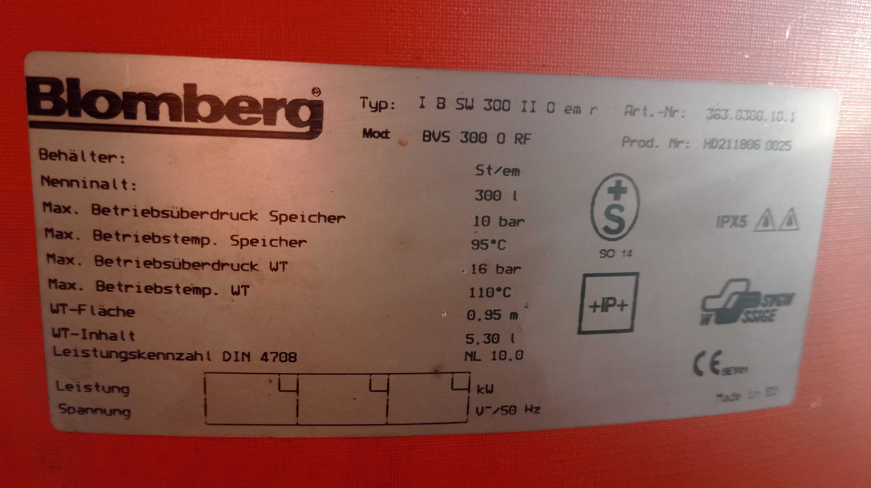 Boiler Blomberg 300l