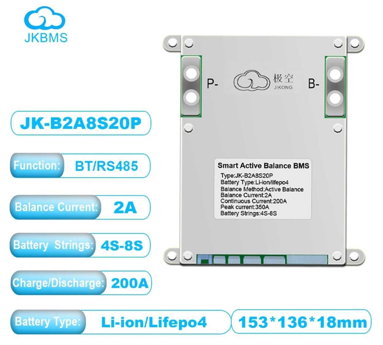 JK BMS 4S/8S/16S/20S, Display JK cu touch.