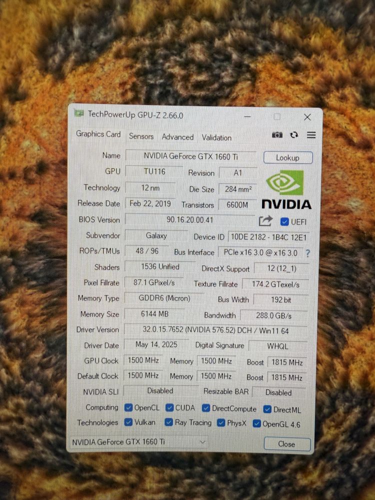 Продам Видеокарта Rtx 1660 ti